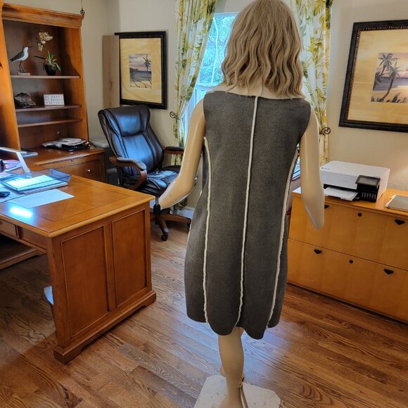 Cremieux Faux Sherpa Grey and Ivory Vest Jacket Size M Medium EXC - Picture 7 of 10